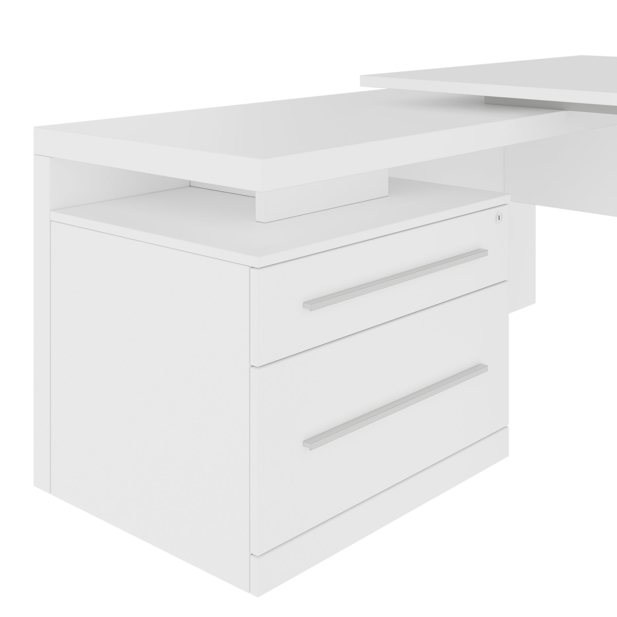 Stratego Chief Desk | 2300 x 1720 mm, basboard intégré, blanc - 6 Main Image