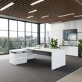 Stratego Chief Desk | 2300 x 1720 mm, basboard intégré, blanc - 1 Thumbnail Image