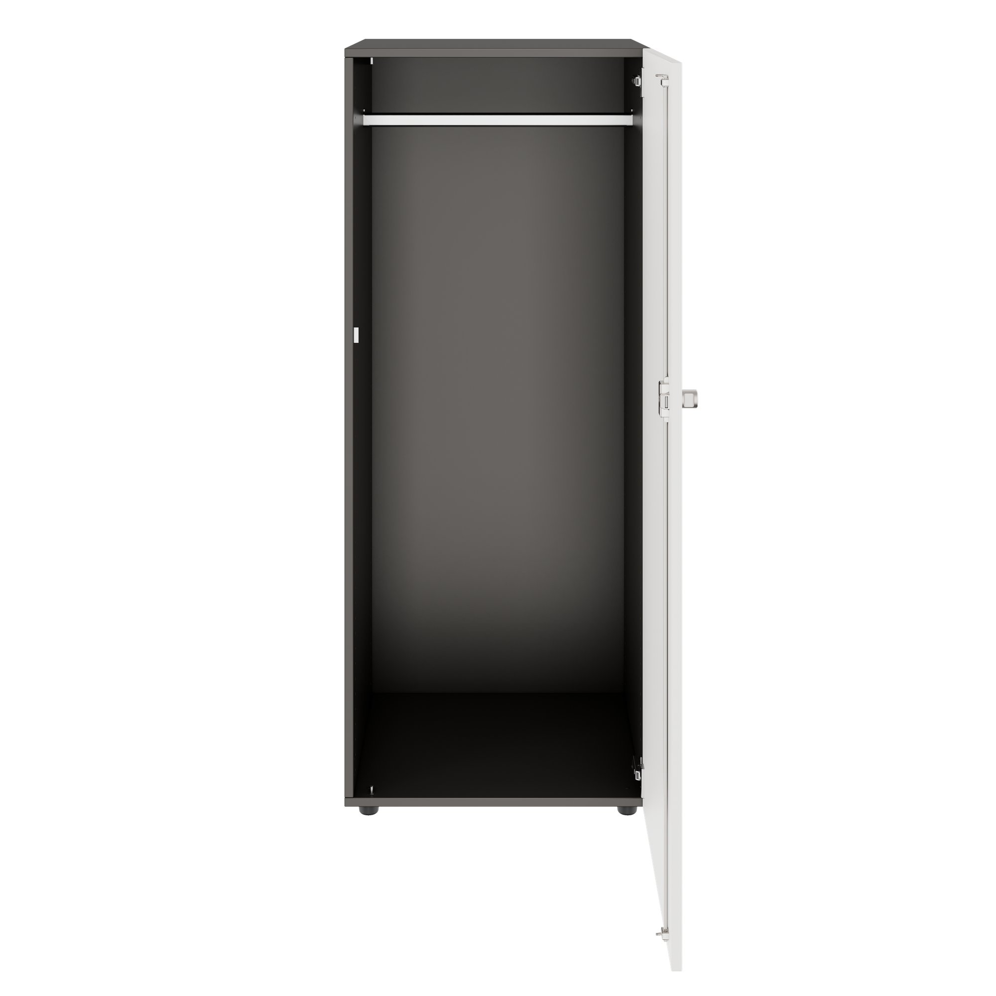 PRO Gabinetto di Cloakroom | 4 OH, 400 - 600 x 1510 mm, morbido -close, grafite / bianco - 3 Main Image