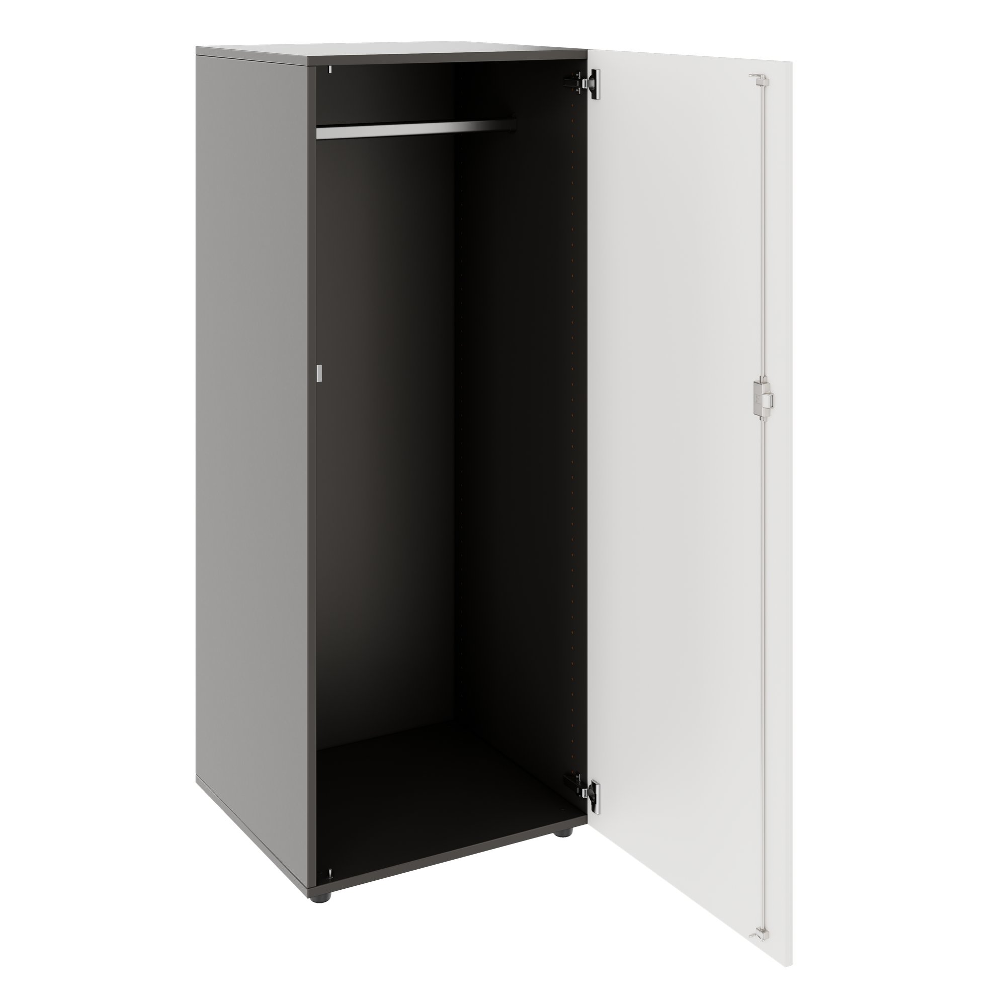 PRO Gabinetto di Cloakroom | 4 OH, 400 - 600 x 1510 mm, morbido -close, grafite / bianco - 4 Main Image