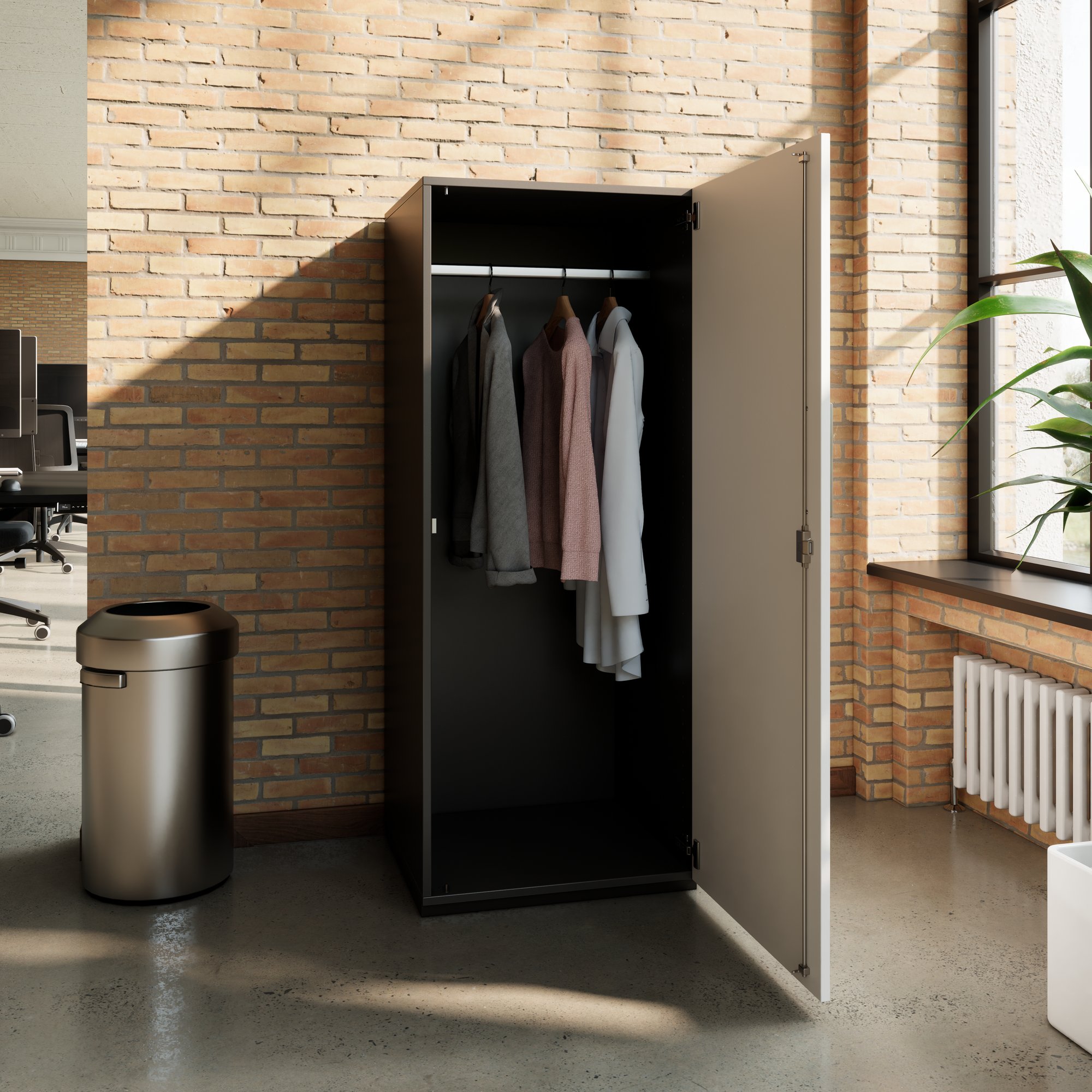 PRO Gabinetto di Cloakroom | 4 OH, 400 - 600 x 1510 mm, morbido -close, grafite / bianco - 15 Main Image