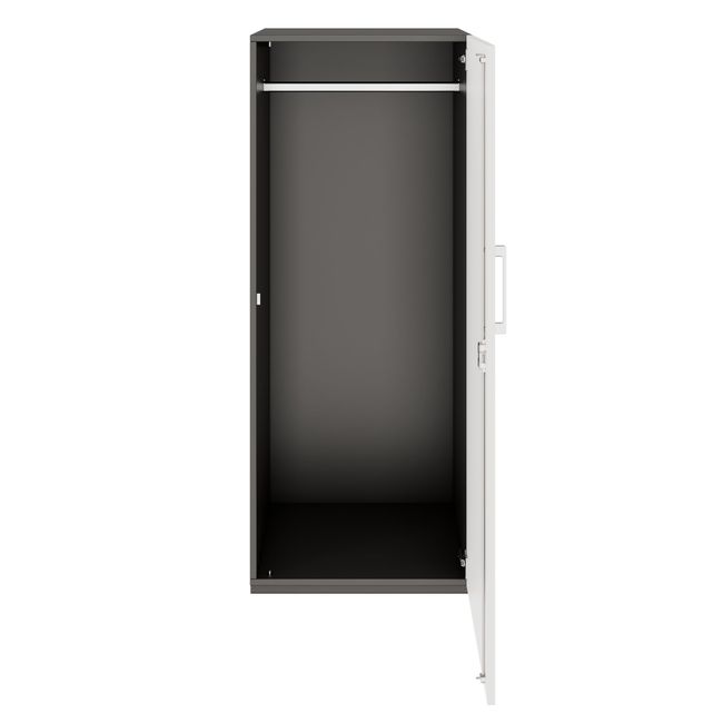 PRO Garderobenschrank | 4 OH, 400 - 600 x 1510 mm, Soft-Close, Graphit / Weiß
