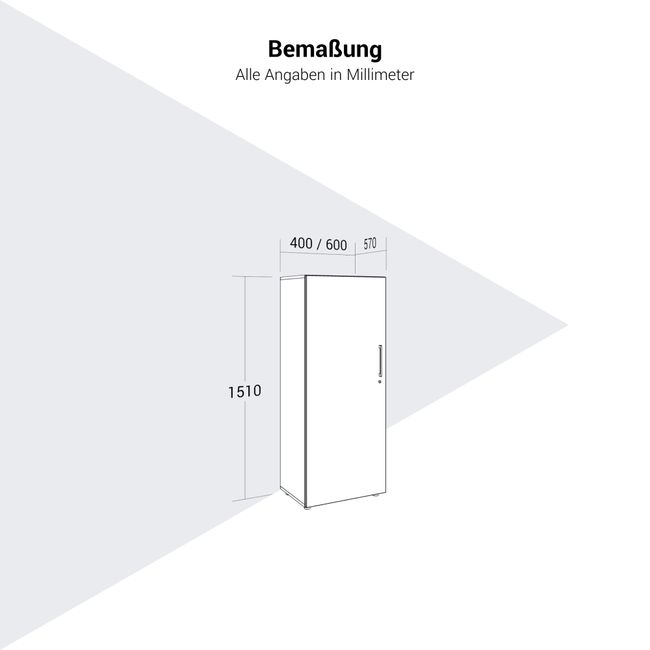 PRO Garderobenschrank | 4 OH, 400 - 600 x 1510 mm, Soft-Close, Graphit / Weiß