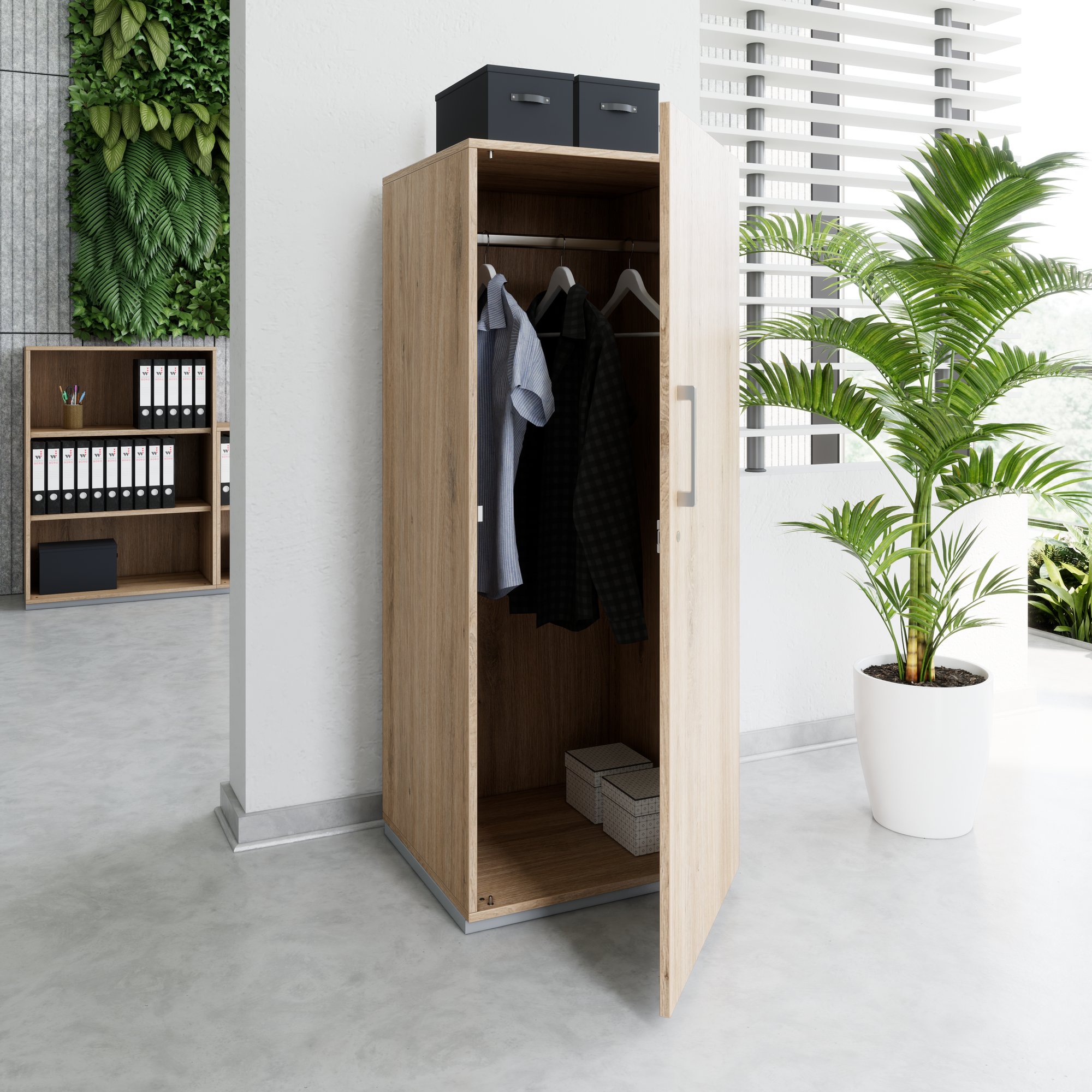 PRO Gabinetto di Cloakroom | 4 OH, 400 - 600 x 1510 mm, morbido, quercia naturale - 15 Main Image