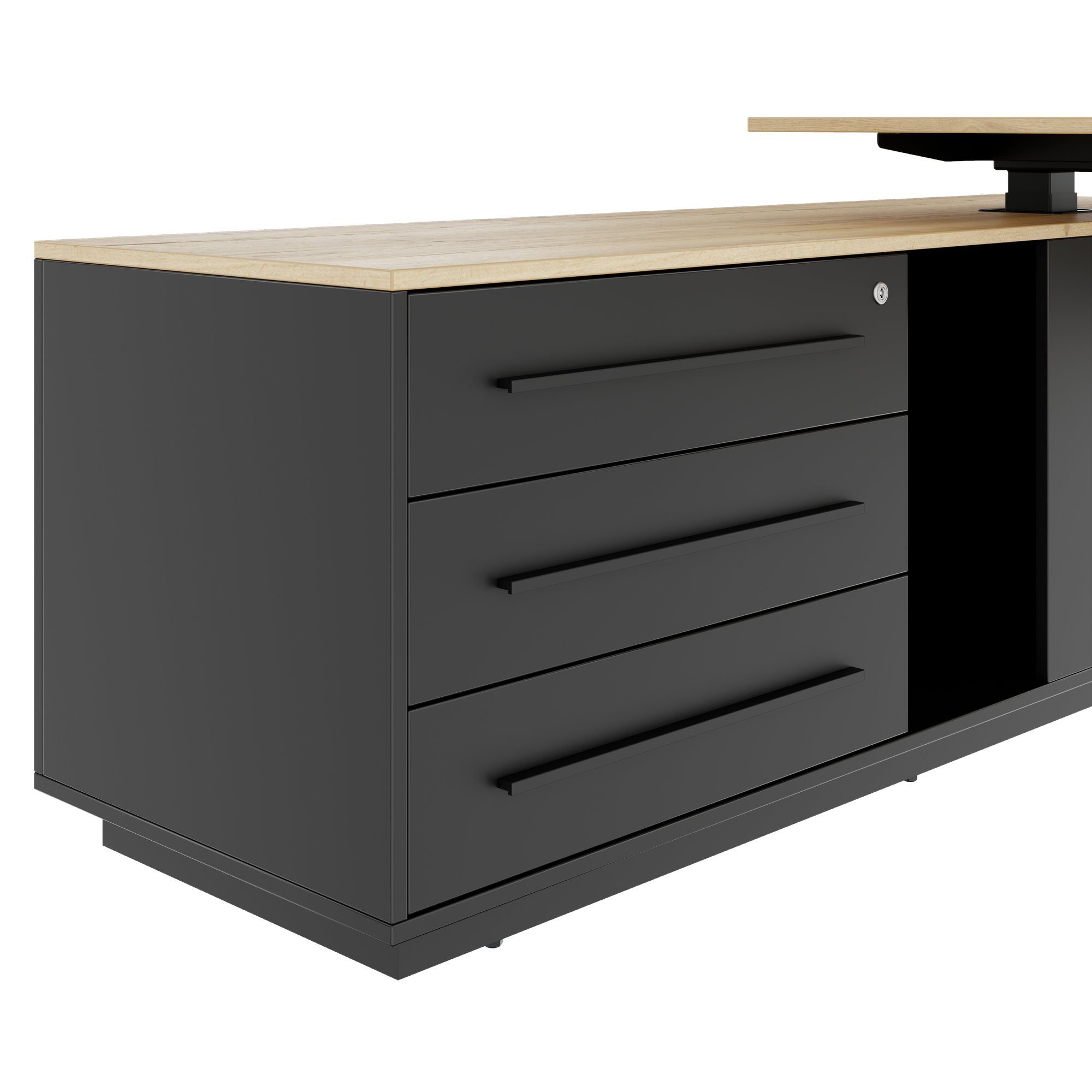 ART Chief Desk con sideboard | 2240 x 1800 mm, regolabile in altezza elettricamente, quercia selvatica - 15 Main Image