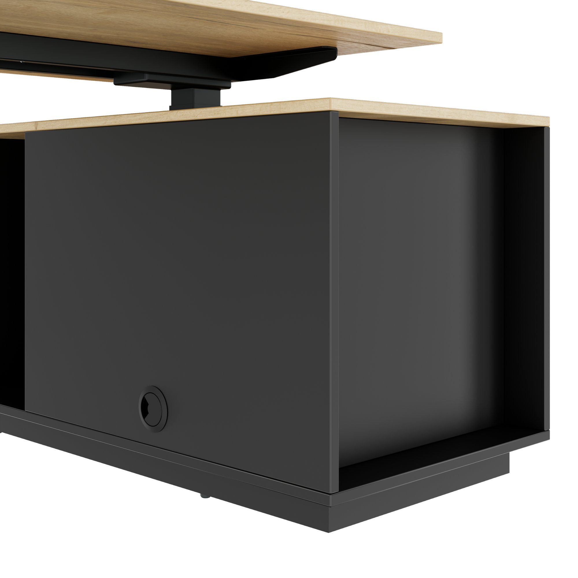 ART Chief Desk con sideboard | 2240 x 1800 mm, regolabile in altezza elettricamente, quercia selvatica - 16 Main Image