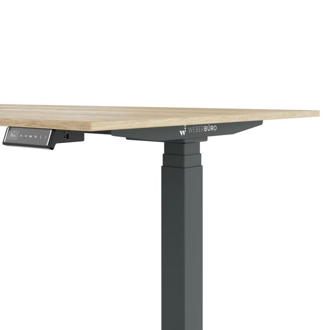 ART Chef-Schreibtisch mit Sideboard | 2130 x 1800 mm, elektrisch höhenverstellbar, Wildeiche