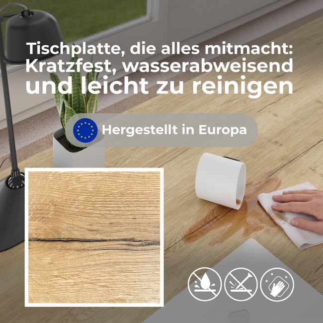 ART Chefschreibtisch mit Sideboard | 2130 x 1800 mm, elektrisch höhenverstellbar, Wildeiche