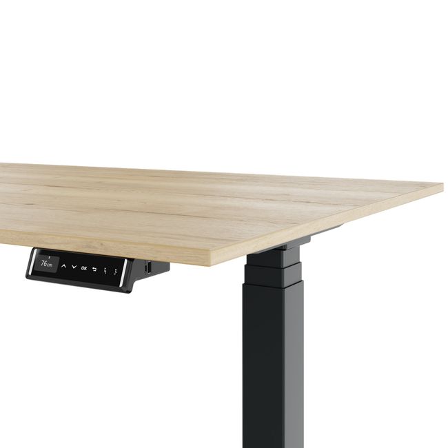 ART Chef-Schreibtisch mit Sideboard | 2240 x 1800 mm, elektrisch höhenverstellbar, Wildeiche