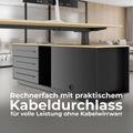ART Chefschreibtisch mit Sideboard | 2130 x 1800 mm, elektrisch höhenverstellbar, Wildeiche