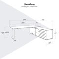 ART Chief Desk con sideboard | 2240 x 1800 mm, regolabile in altezza elettricamente, quercia selvatica - 18 Thumbnail Image