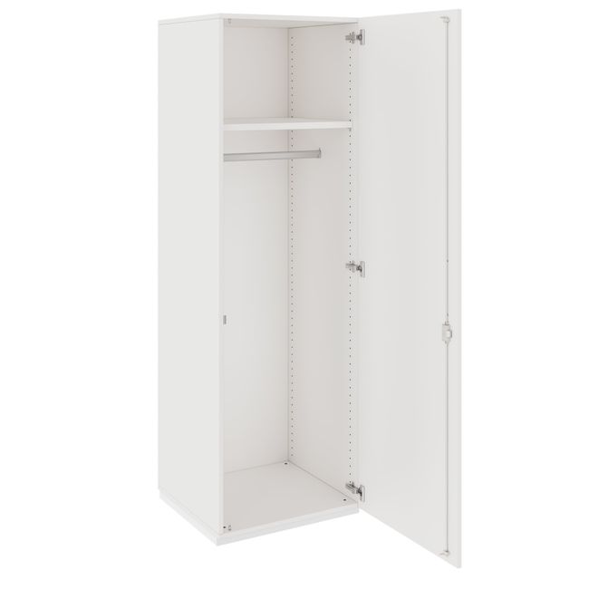 PRO Garderobenschrank | 5 OH, 400 - 600 x 1880 mm, Soft-Close, Weiß