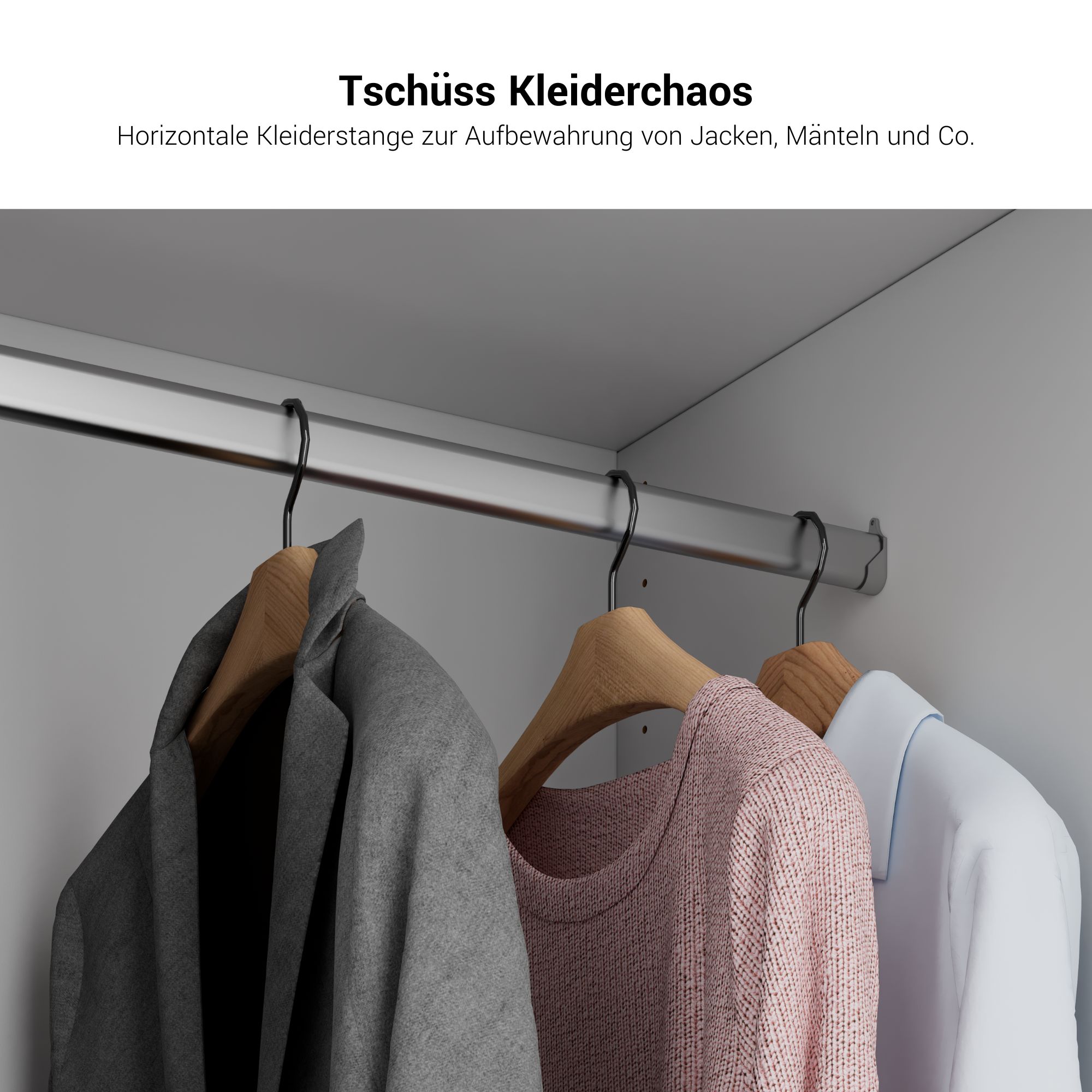 PRO Garderobenschrank | 5 OH, 400 - 600 x 1880 mm, Soft-Close, Grau - 10 Main Image