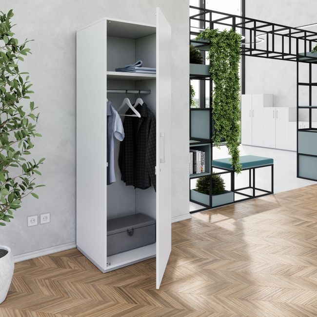 PRO Garderobenschrank | 5 OH, 400 - 600 x 1880 mm, Soft-Close, Grau