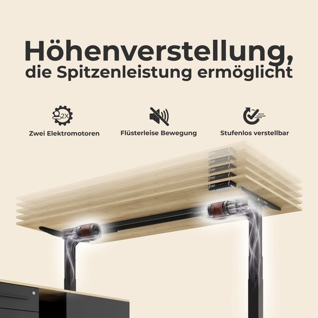 ART Chef-Schreibtisch mit Sideboard | 2130 x 1800 mm, elektrisch höhenverstellbar, Dunkelgrau