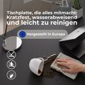 ART Chef-Schreibtisch mit Sideboard | 2130 x 1800 mm, elektrisch höhenverstellbar, Dunkelgrau