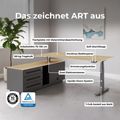 ART Chef-Schreibtisch mit Sideboard | 2130 x 1800 mm, elektrisch höhenverstellbar, Dunkelgrau