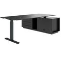 ART Chief desk with sideboard | 2240 x 1800 mm, electrically height adjustable, dark gray - 12 Thumbnail Image
