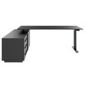 ART Chief desk with sideboard | 2240 x 1800 mm, electrically height adjustable, dark gray - 8 Thumbnail Image