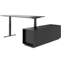 ART Chief desk with sideboard | 2240 x 1800 mm, electrically height adjustable, dark gray - 9 Thumbnail Image