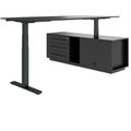 ART Chief desk with sideboard | 2240 x 1800 mm, electrically height adjustable, dark gray - 11 Thumbnail Image