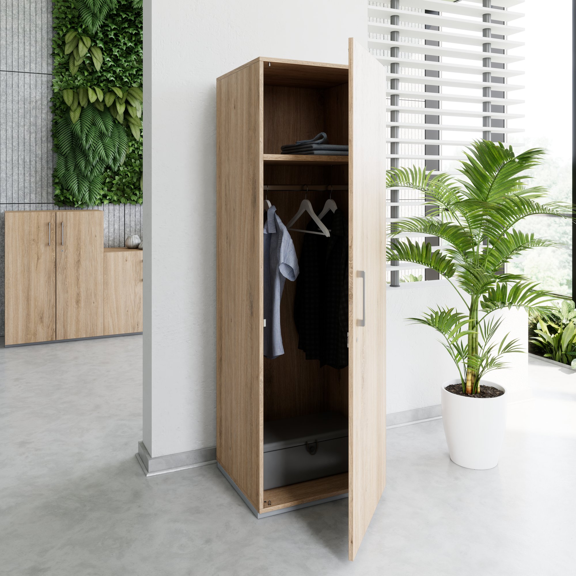 PRO Gabinetto di Cloakroom | 5 OH, 400 - 600 x 1880 mm, morbido, quercia naturale - 15 Main Image