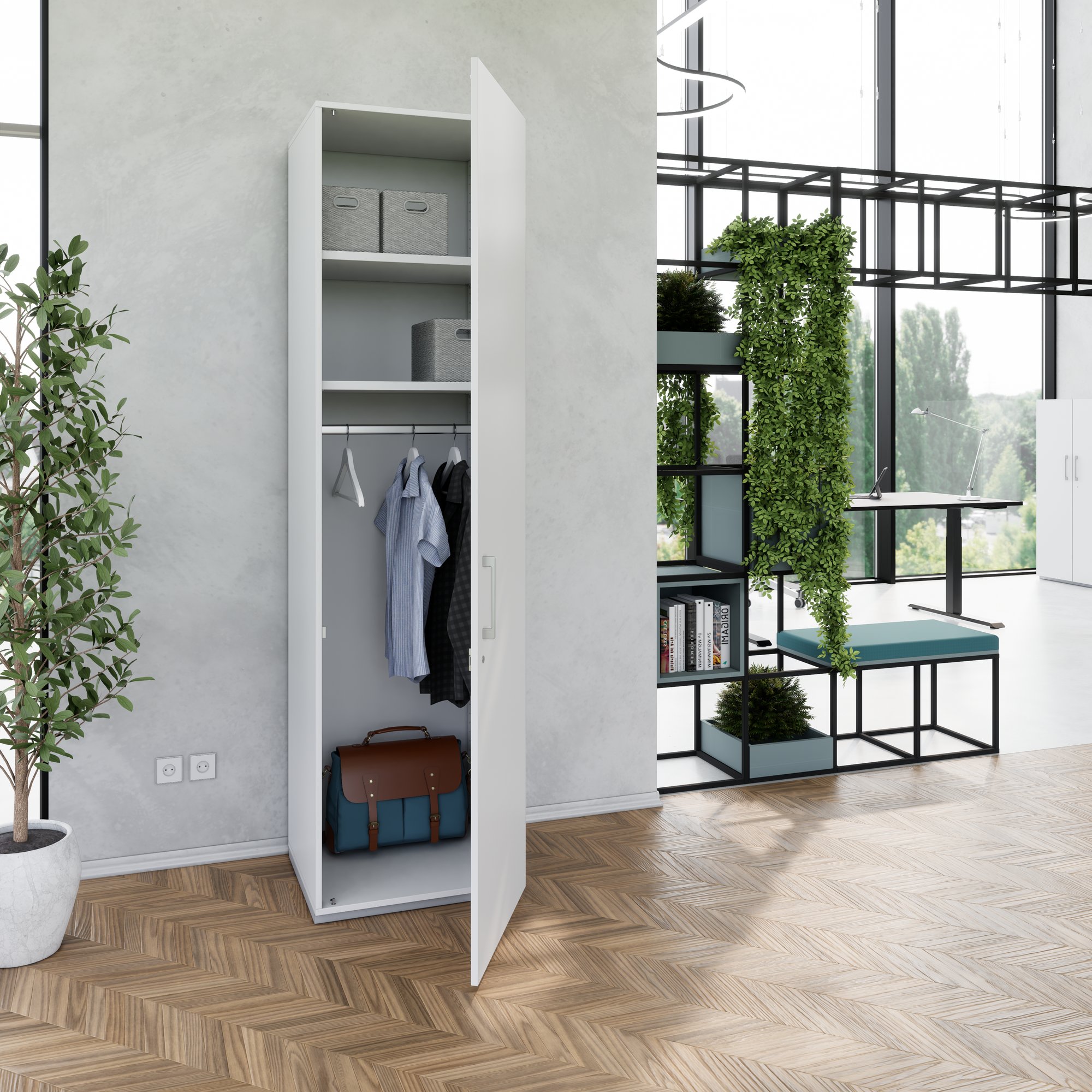 PRO Gabinetto di Cloakroom | 6 OH, 400 - 600 x 2250 mm, morbido, grigio - 15 Main Image
