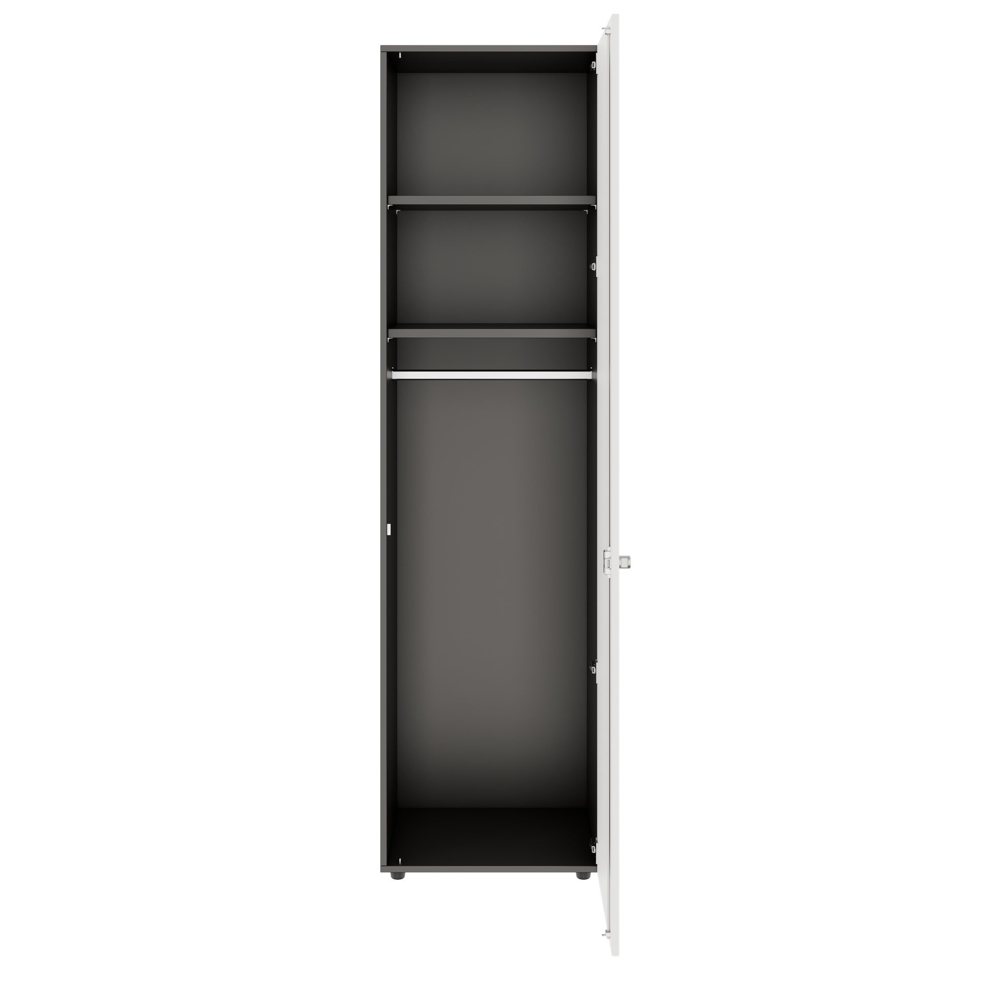 PRO Gabinetto di Cloakroom | 6 OH, 400 - 600 x 2250 mm, morbido -close, grafite / bianco - 3 Main Image