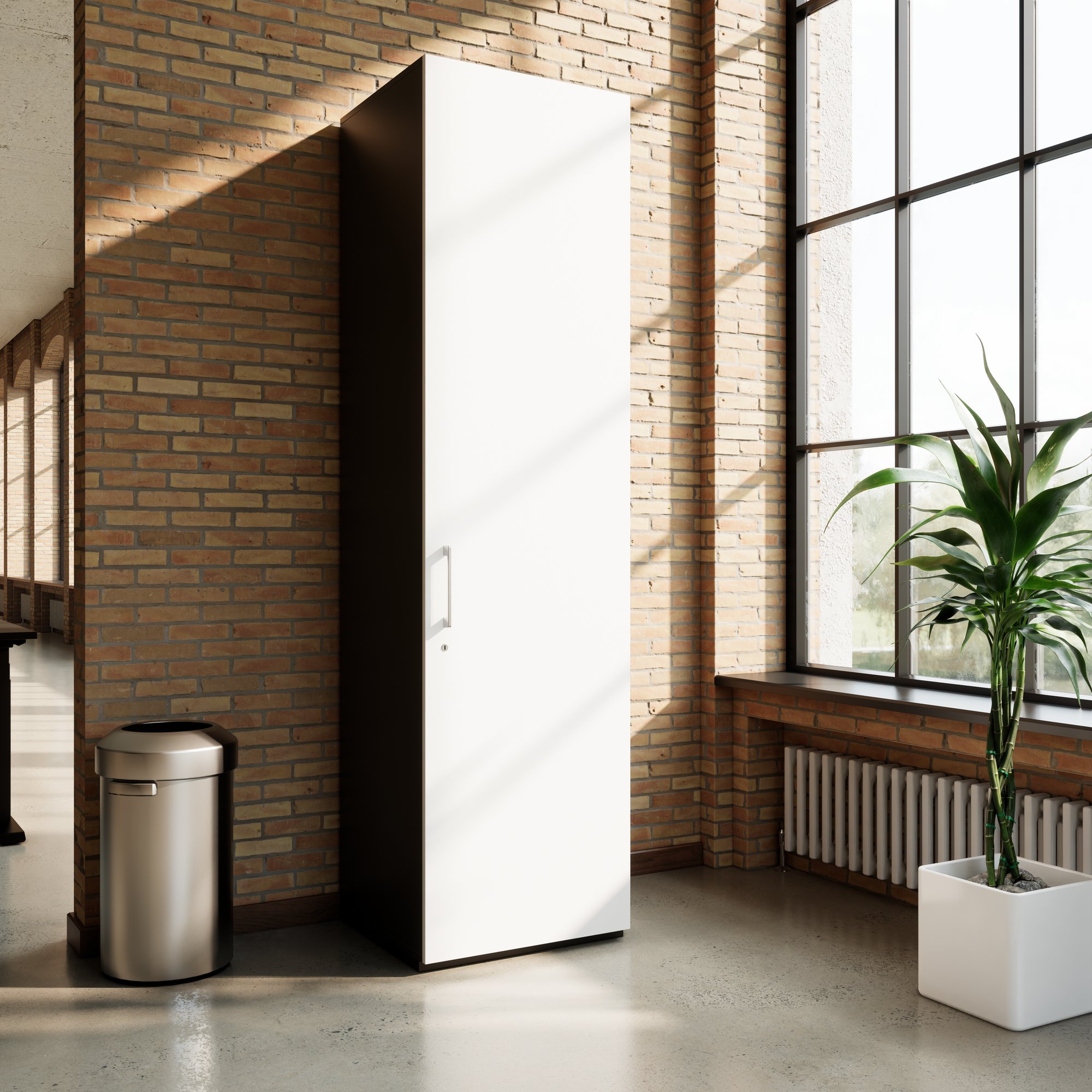 PRO Gabinetto di Cloakroom | 6 OH, 400 - 600 x 2250 mm, morbido -close, grafite / bianco - 14 Main Image
