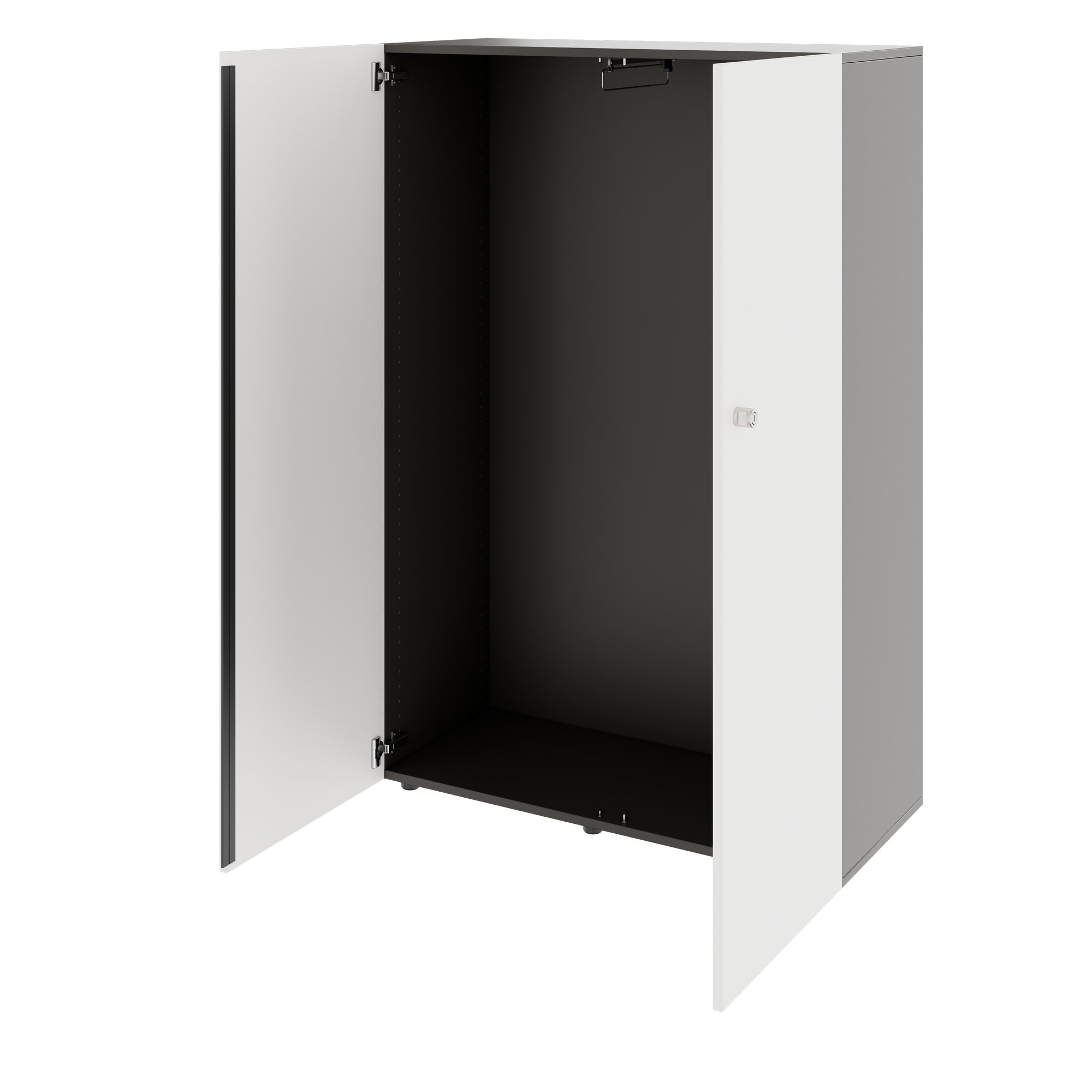 PRO Gabinetto di Cloakroom | 4 OH, 800 - 1000 x 1510 mm, morbido -close, grafite / bianco - 4 Main Image
