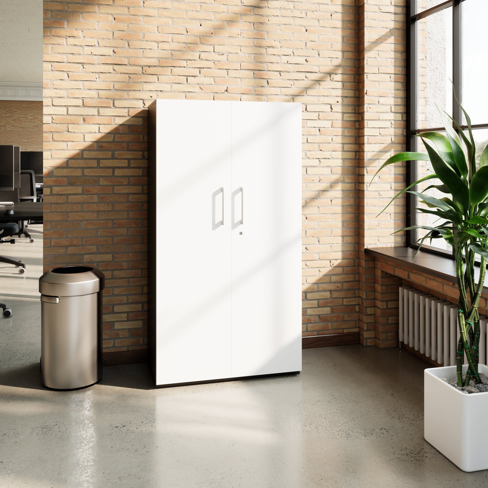 PRO Gabinetto di Cloakroom | 4 OH, 800 - 1000 x 1510 mm, morbido -close, grafite / bianco - 14 Main Image