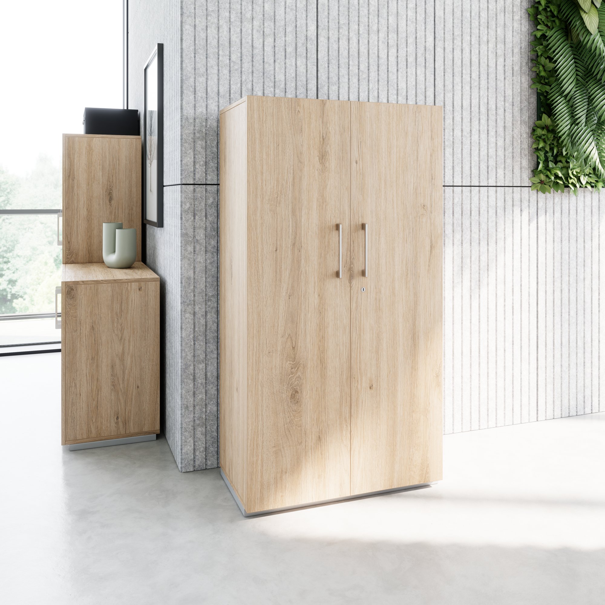 PRO Gabinetto di Cloakroom | 4 OH, 800 - 1000 x 1510 mm, morbido -close, area naturale - 14 Main Image