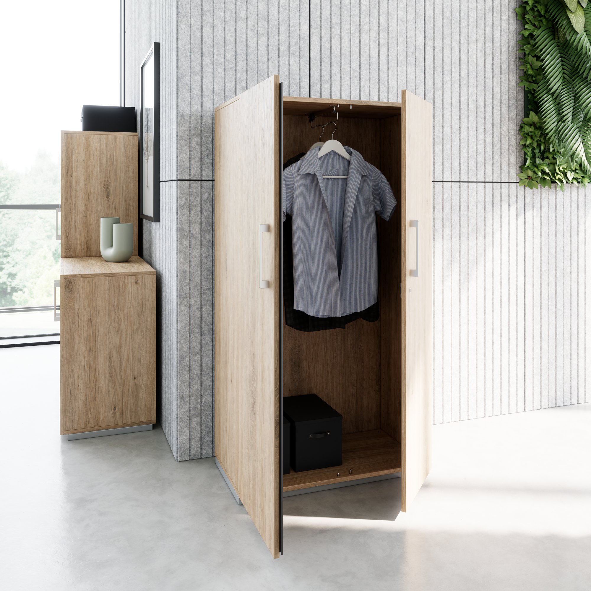 PRO Gabinetto di Cloakroom | 4 OH, 800 - 1000 x 1510 mm, morbido -close, area naturale - 15 Main Image