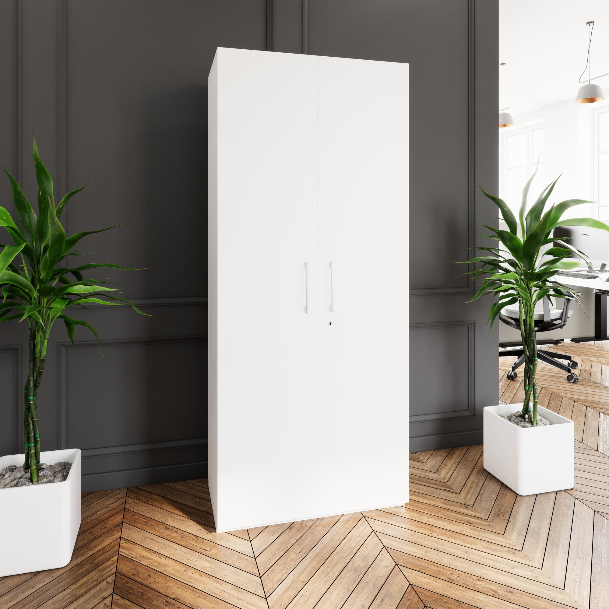 PRO Gabinetto di Cloakroom | 5 OH, 800 - 1000 x 1880 mm, morbido, bianco - 14 Main Image