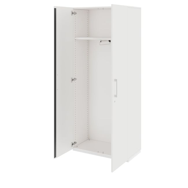 PRO Garderobenschrank | 5 OH, 800 - 1000 x 1880 mm, Soft-Close, Weiß PRO Garderobenschrank | 5 OH, 800 - 1000 x 1880 mm, Soft-Close, Weiß