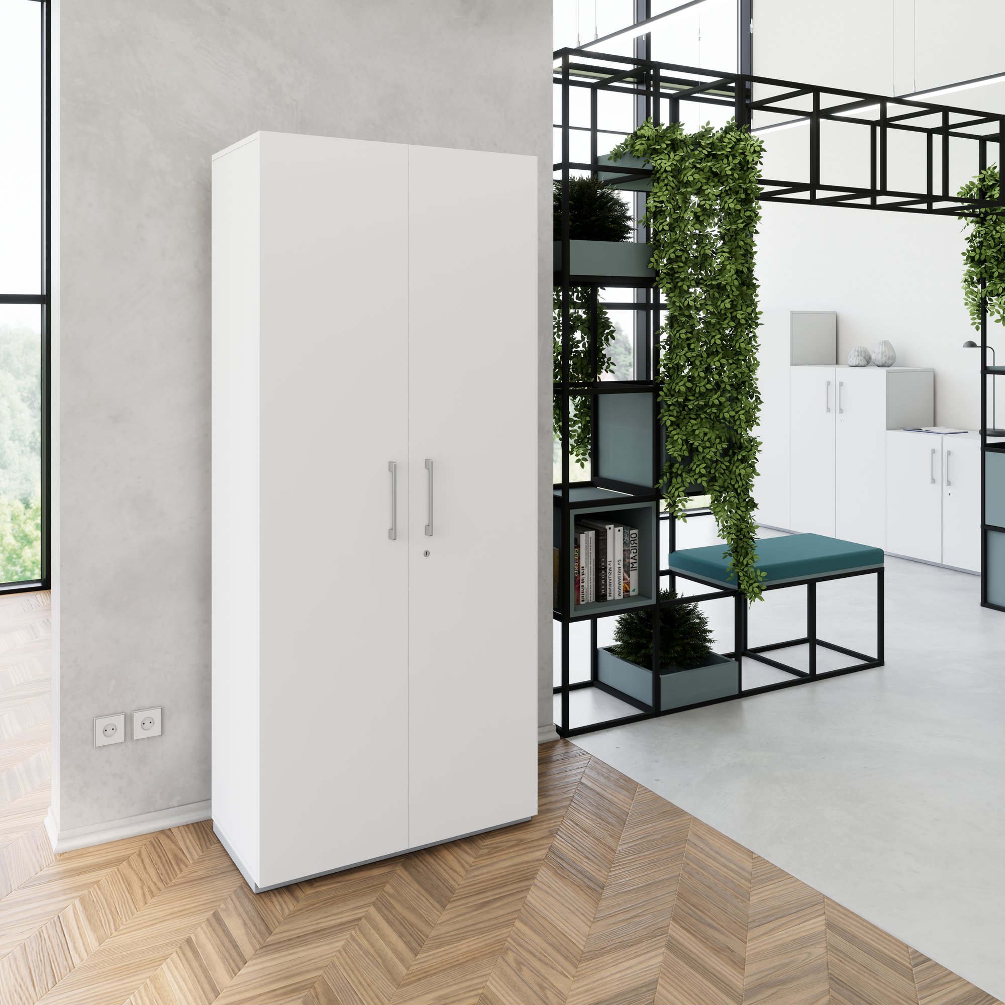 PRO Gabinetto di Cloakroom | 5 OH, 800 - 1000 x 1880 mm, morbido -close, grigio - 14 Main Image