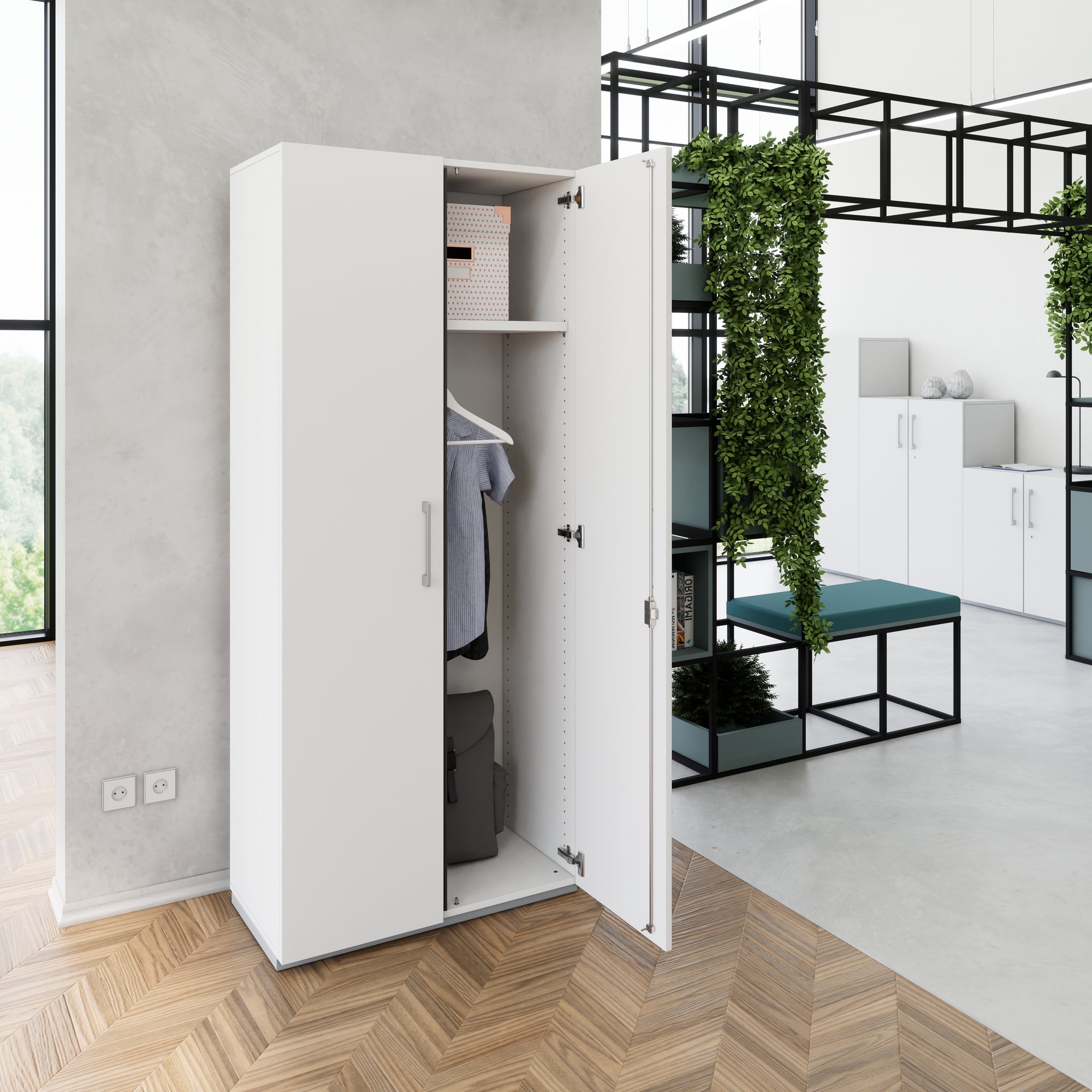 PRO Gabinetto di Cloakroom | 5 OH, 800 - 1000 x 1880 mm, morbido -close, grigio - 15 Main Image