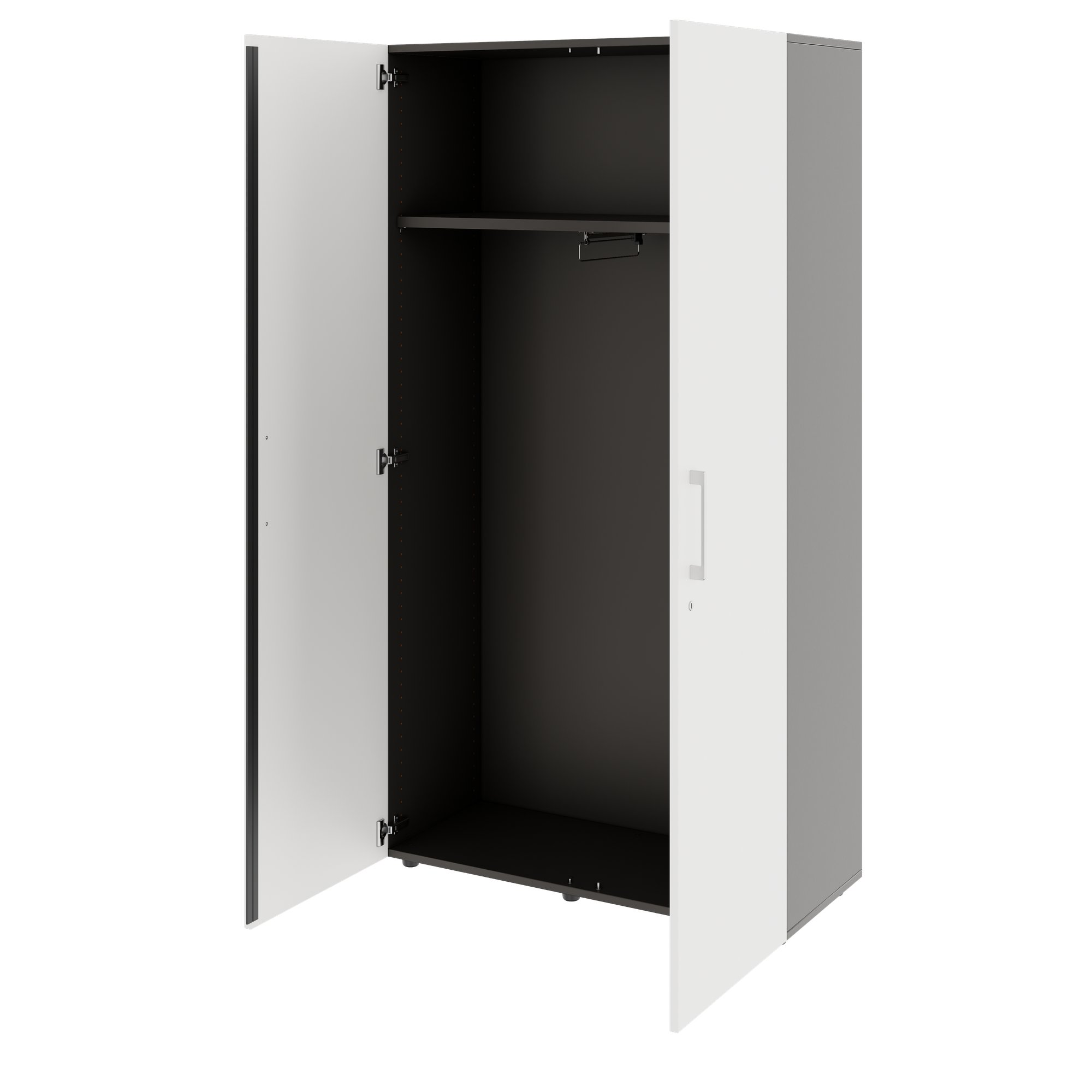 PRO Gabinetto di Cloakroom | 5 OH, 800 - 1000 x 1880 mm, morbido -close, grafite / bianco - 4 Main Image