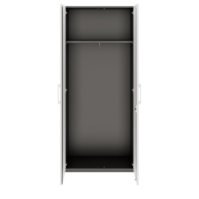 PRO Garderobenschrank | 5 OH, 800 - 1000 x 1880 mm, Soft-Close, Graphit / Weiß