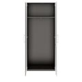 PRO Garderobenschrank | 5 OH, 800 - 1000 x 1880 mm, Soft-Close, Graphit / Weiß