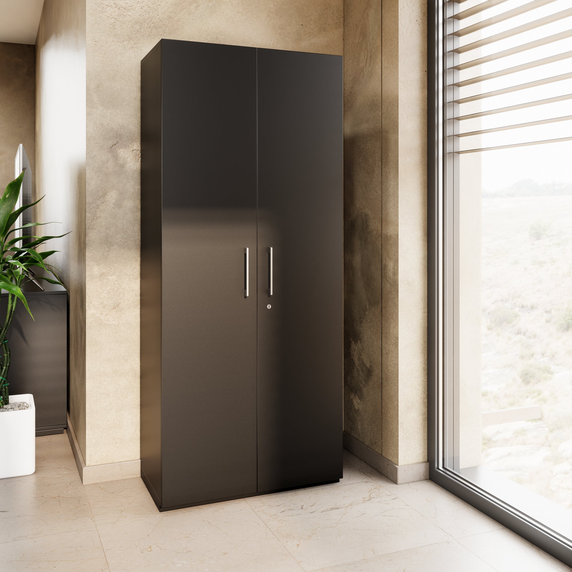 PRO Gabinetto di Cloakroom | 5 OH, 800 - 1000 x 1880 mm, morbido, nero - 14 Main Image