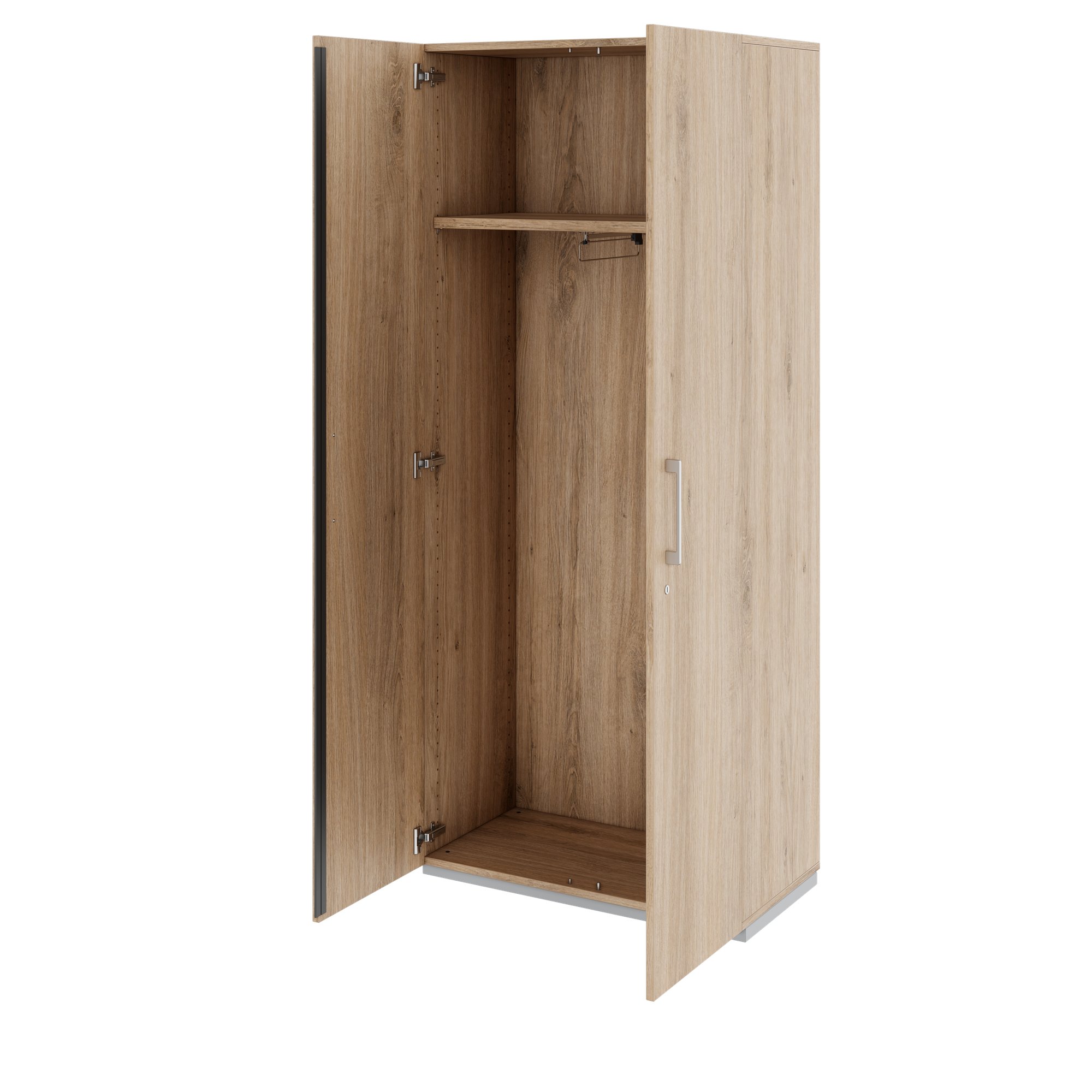 PRO Gabinetto di Cloakroom | 5 OH, 800 - 1000 x 1880 mm, morbido -close, quercia naturale - 4 Main Image
