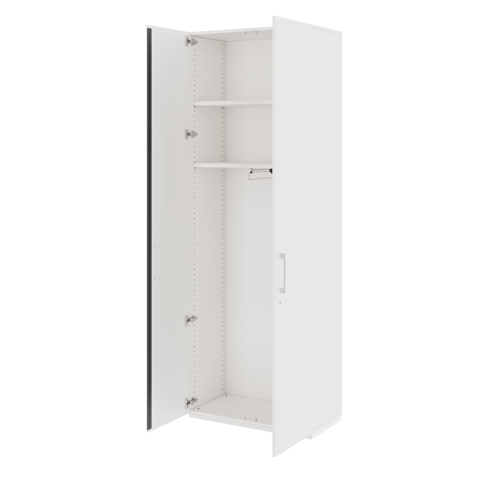 PRO Garderobenschrank | 6 OH, 800 - 1000 x 2250 mm, Soft-Close, Weiß - 4 Main Image