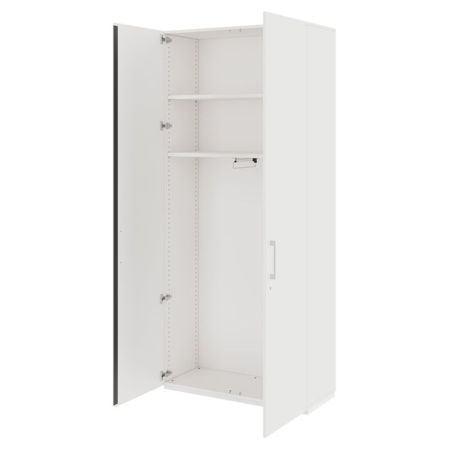 PRO Garderobenschrank | 6 OH, 800 - 1000 x 2250 mm, Soft-Close, Weiß