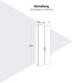 PRO Garderobenschrank | 6 OH, 800 - 1000 x 2250 mm, Soft-Close, Weiß - 13 Thumbnail Image