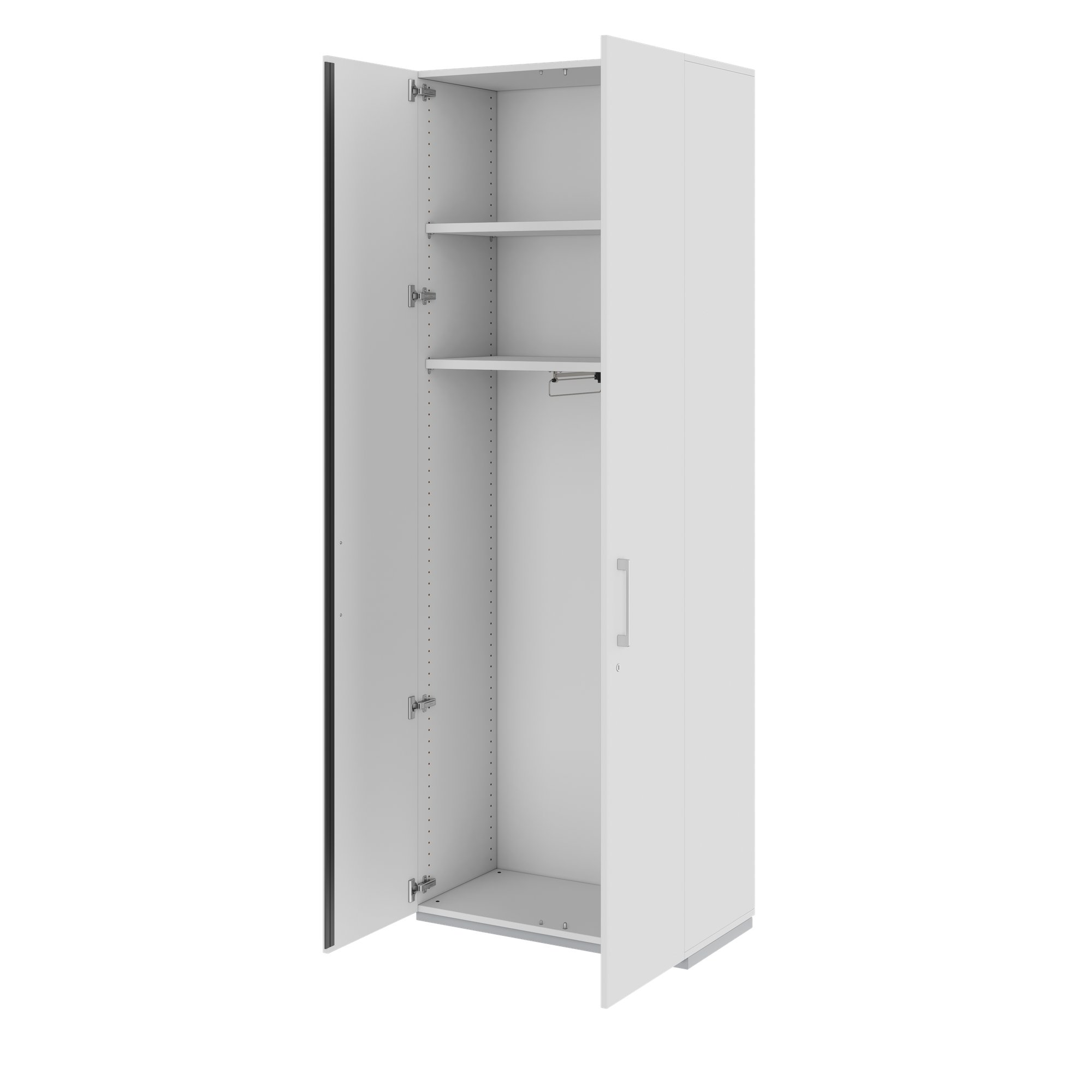 PRO Garderobenschrank | 6 OH, 800 - 1000 x 2250 mm, Soft-Close, Grau - 4 Main Image