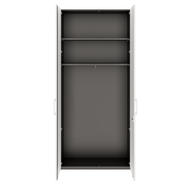 PRO Garderobenschrank | 6 OH, 800 - 1000 x 2250 mm, Soft-Close, Graphit / Weiß