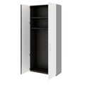 PRO Garderobenschrank | 6 OH, 800 - 1000 x 2250 mm, Soft-Close, Graphit / Weiß