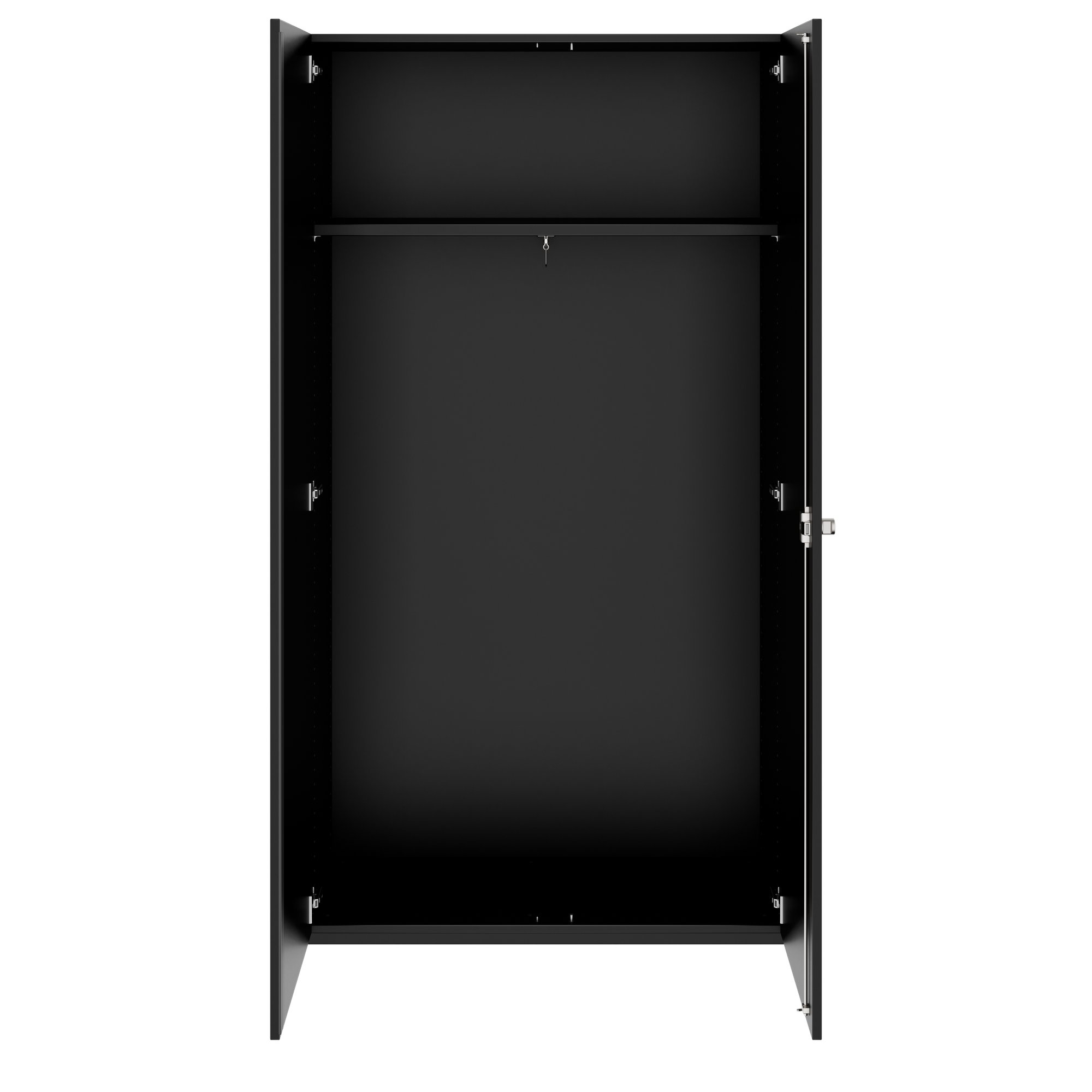 PRO Garderobenschrank | 6 OH, 800 - 1000 x 2250 mm, Soft-Close, Schwarz - 3 Main Image