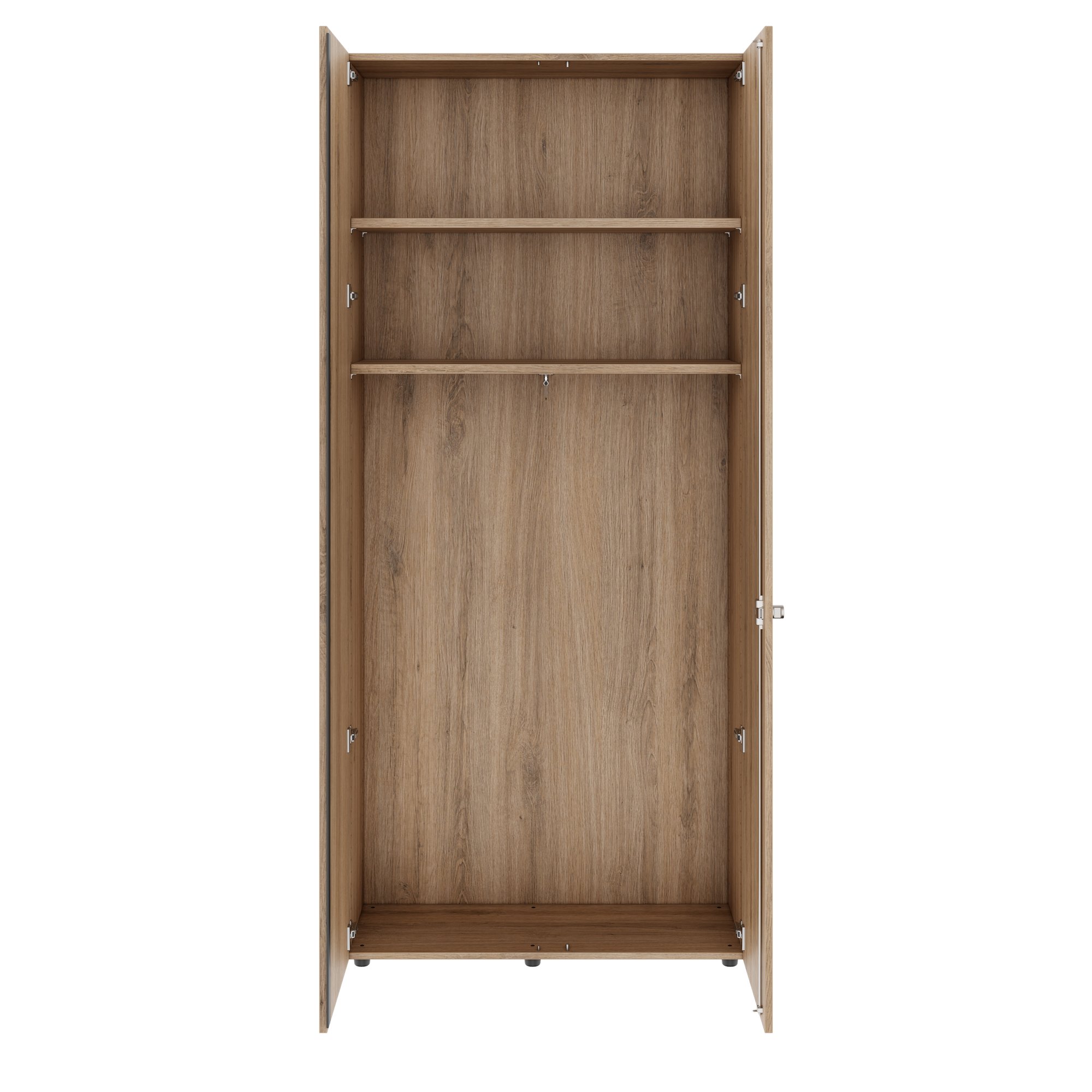 PRO Garderobenschrank | 6 OH, 800 - 1000 x 2250 mm, Soft-Close, Natureiche - 3 Main Image